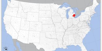Detroit vị trí trên bản đồ