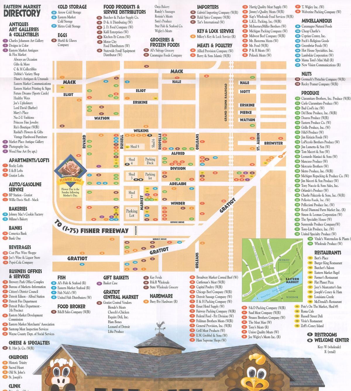 bản đồ của đông thị trường Detroit