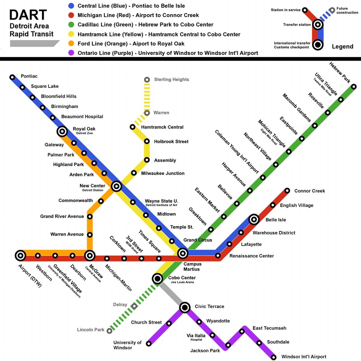 bản đồ của Detroit Metro