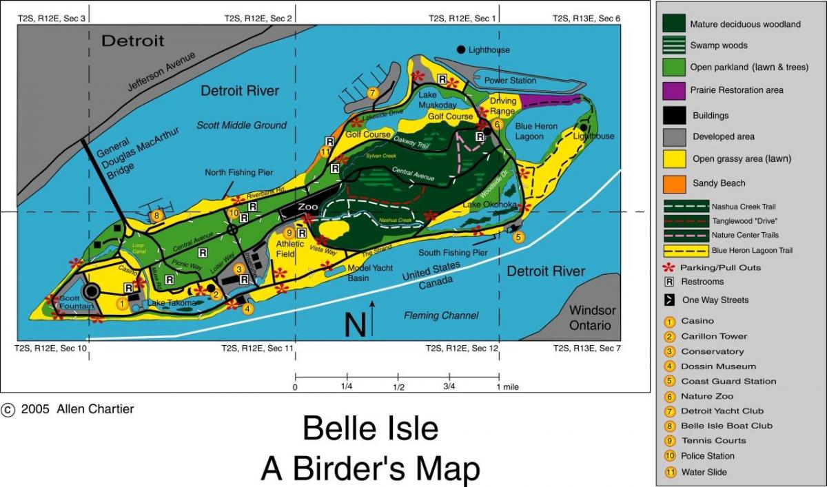 bản đồ của Belle Đảo Detroit