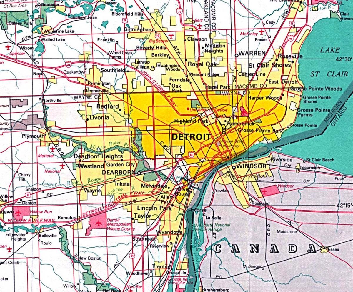 bản đồ Detroit