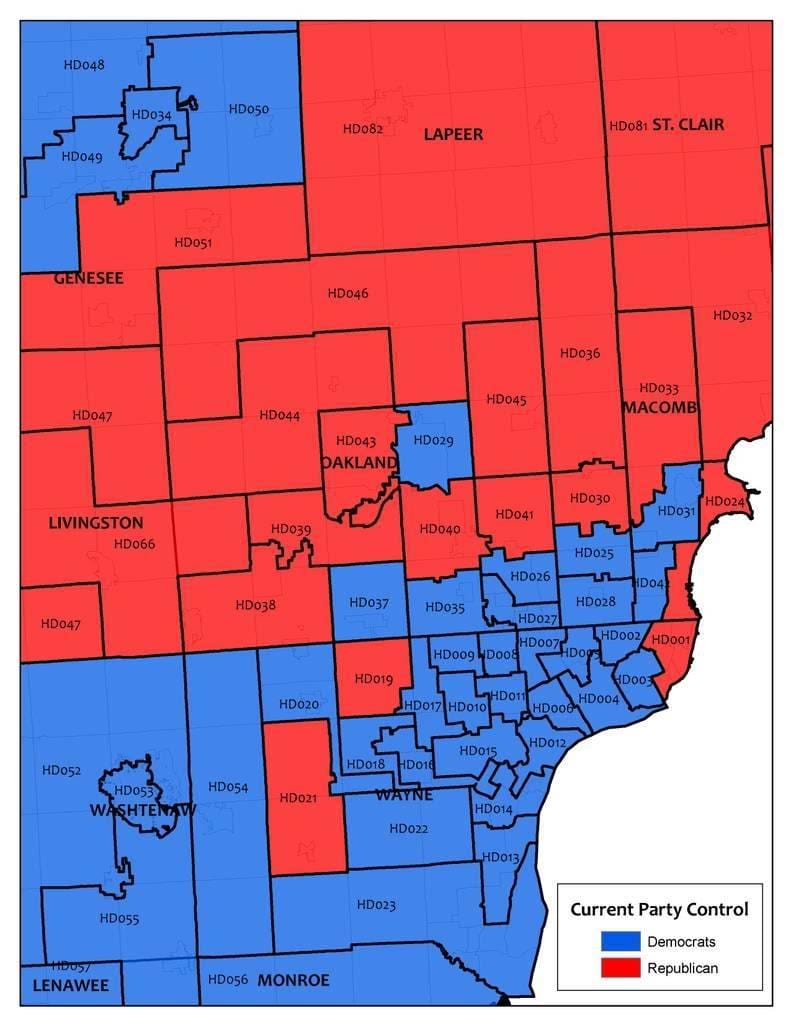 bản đồ của Detroit khu vực
