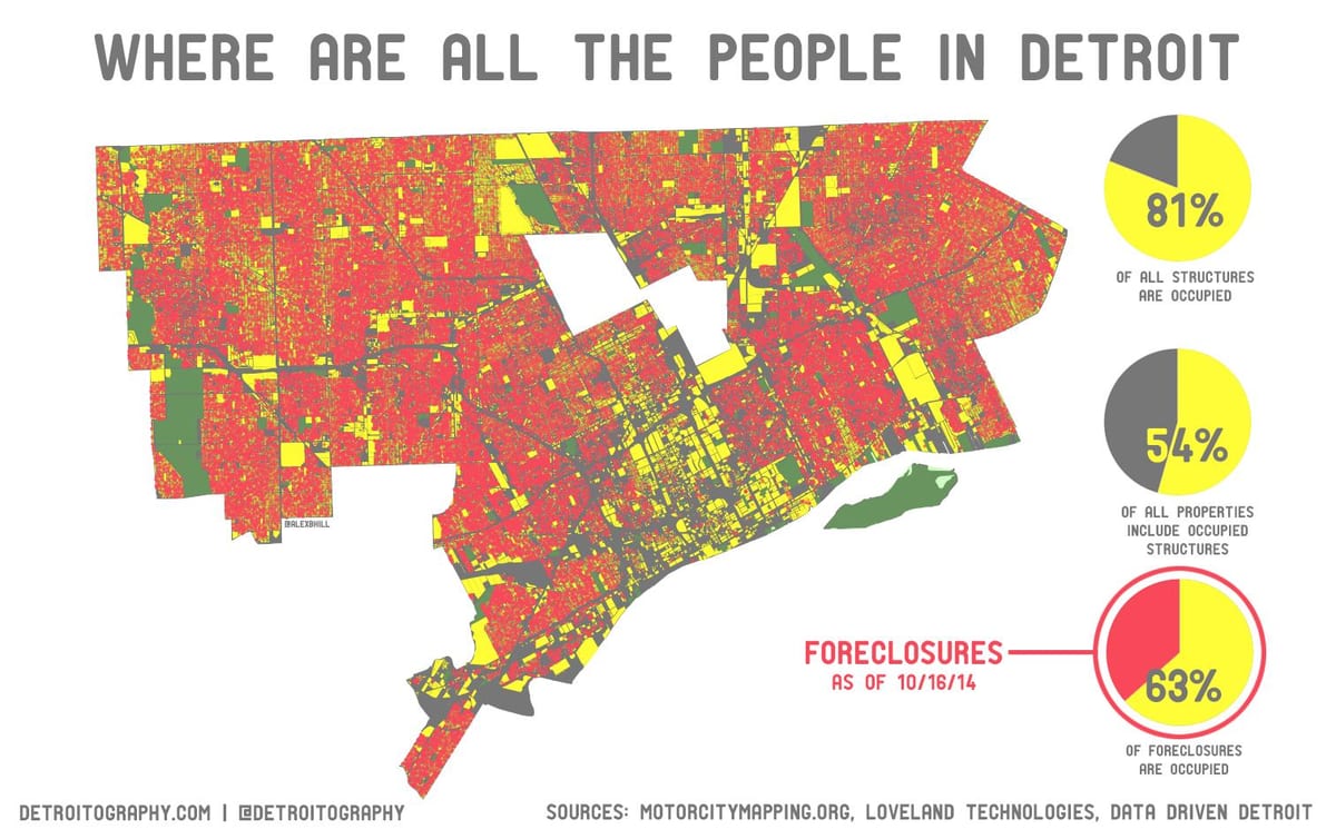 Detroit dân bản đồ