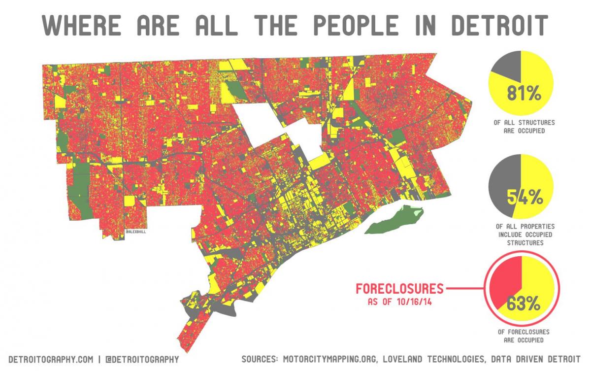 Detroit dân bản đồ