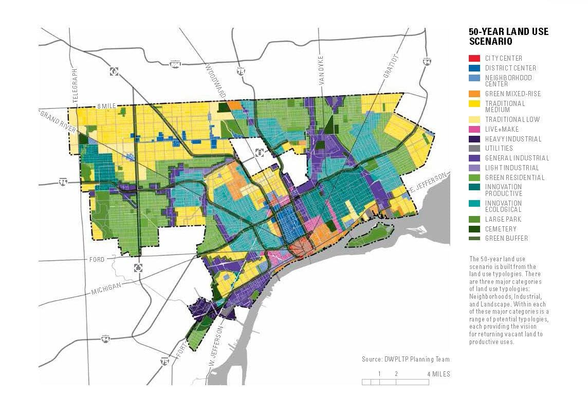 bản đồ của Detroit tòa nhà bỏ hoang bản đồ