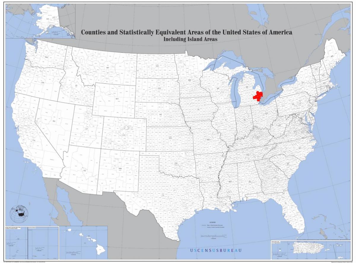 Detroit vị trí trên bản đồ
