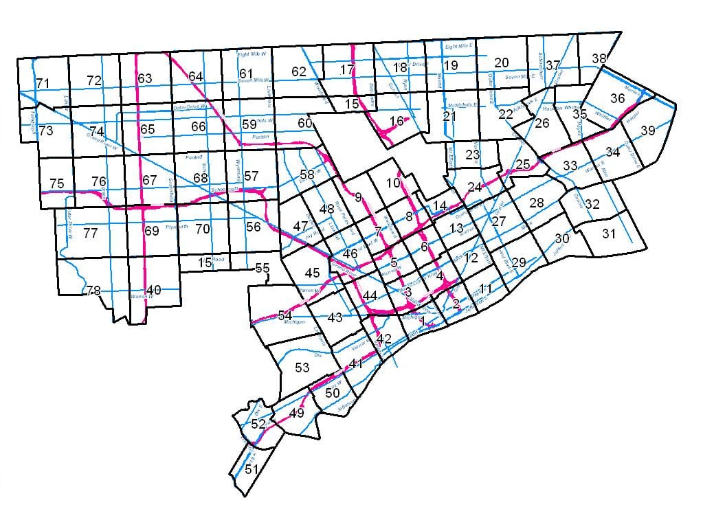 Detroit quy hoạch bản đồ
