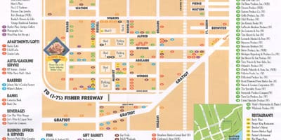 Bản đồ của đông thị trường Detroit