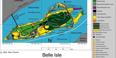 Bản đồ của Belle Đảo Detroit