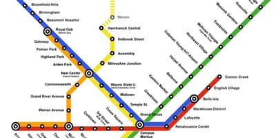 Detroit đào tạo bản đồ