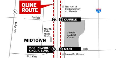 Detroit xe điện bản đồ