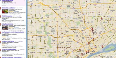 Bản đồ của Detroit cửa hàng