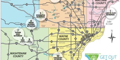 County bản đồ của Detroit