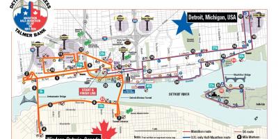 Bản đồ của Detroit marathon