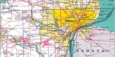 Bản đồ của ngoại ô Detroit