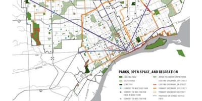 Bản đồ của Detroit park