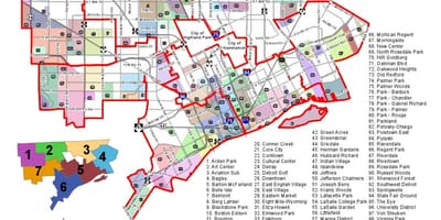 Quận Detroit bản đồ