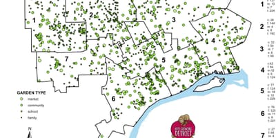 Bản đồ của Detroit vườn